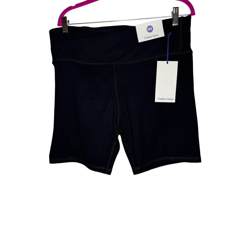 Outdoor Voices CloudKnit Bike‎ Shorts Black Beauty XXL OV132W 7 Inch Inseam NWT